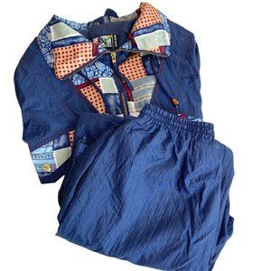 Vintage 1980s Windbreaker Track Suit Jacket Pants